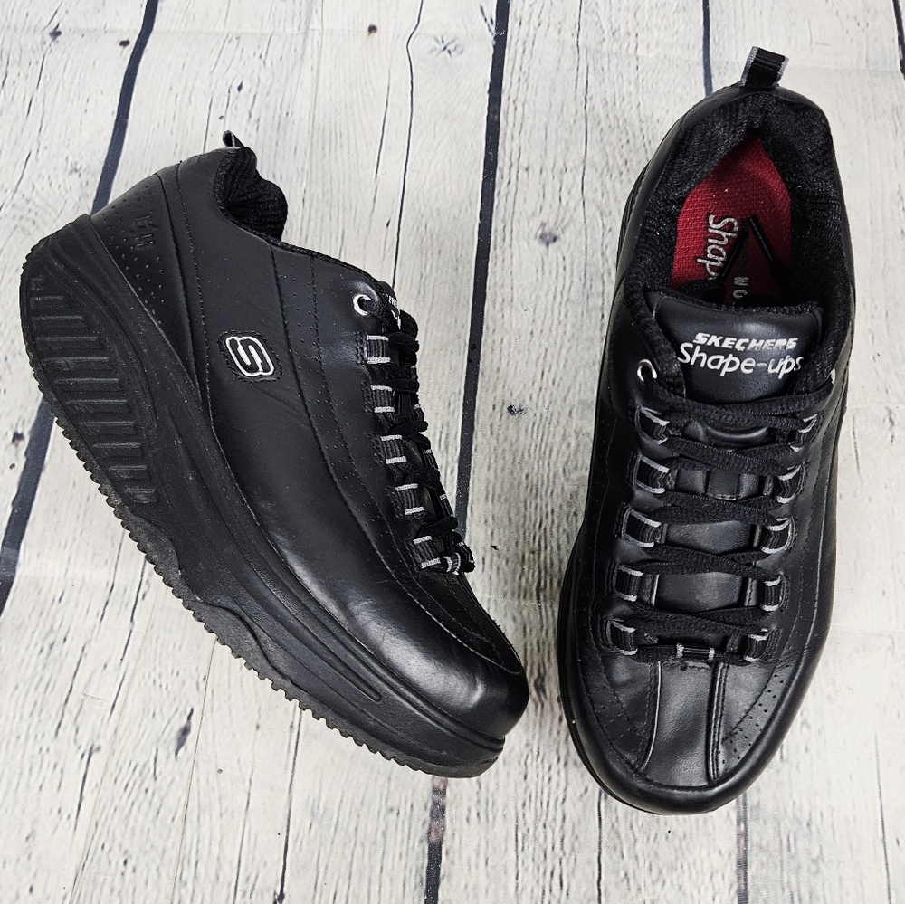 SKECHERS WORK | Shape-Ups vintage lace-up  leather walking shoes sneakers